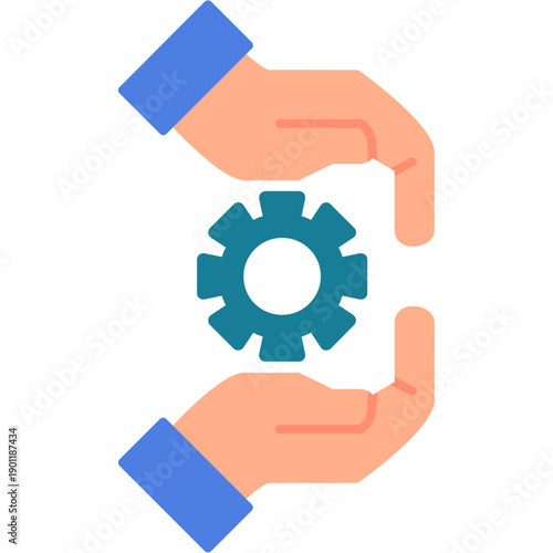 Hands holding gear Icon