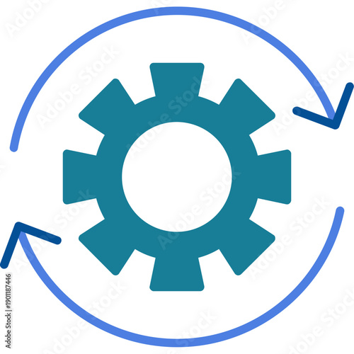 Gear with circular arrows Icon