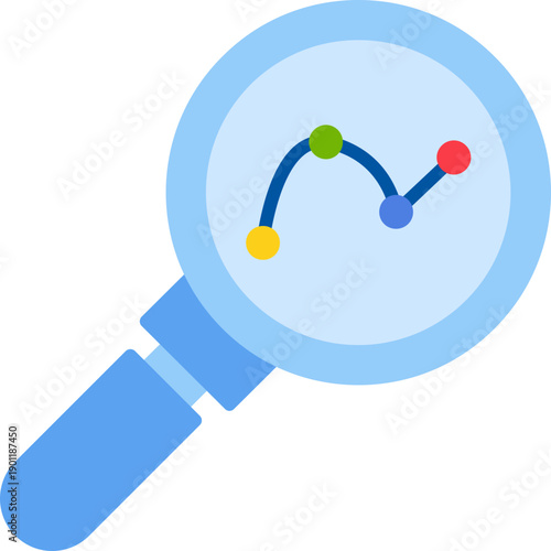 Magnifying glass with data chart Icon