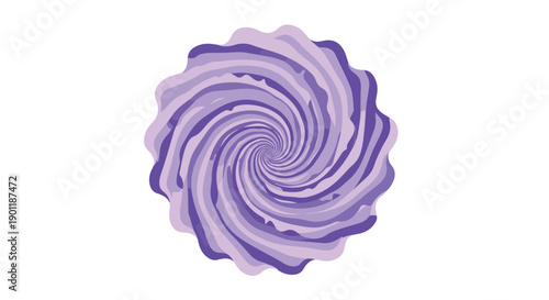 Purple Spiral Abstract Vector Graphic Design Element isolated on White Background