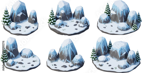 snowy mountain ice rocks landscape