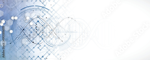 Scientific or medica background, DNA strands, connected neural web