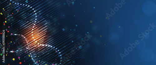 Scientific or medica background, DNA strands, connected neural web