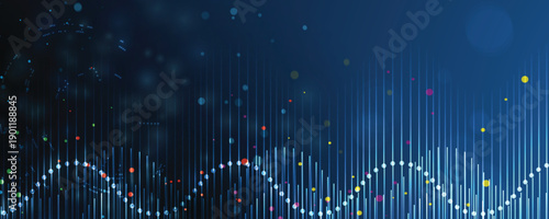 Scientific or medica background, DNA strands, connected neural web