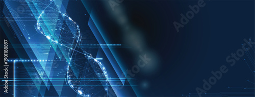 Scientific or medica background, DNA strands, connected neural web