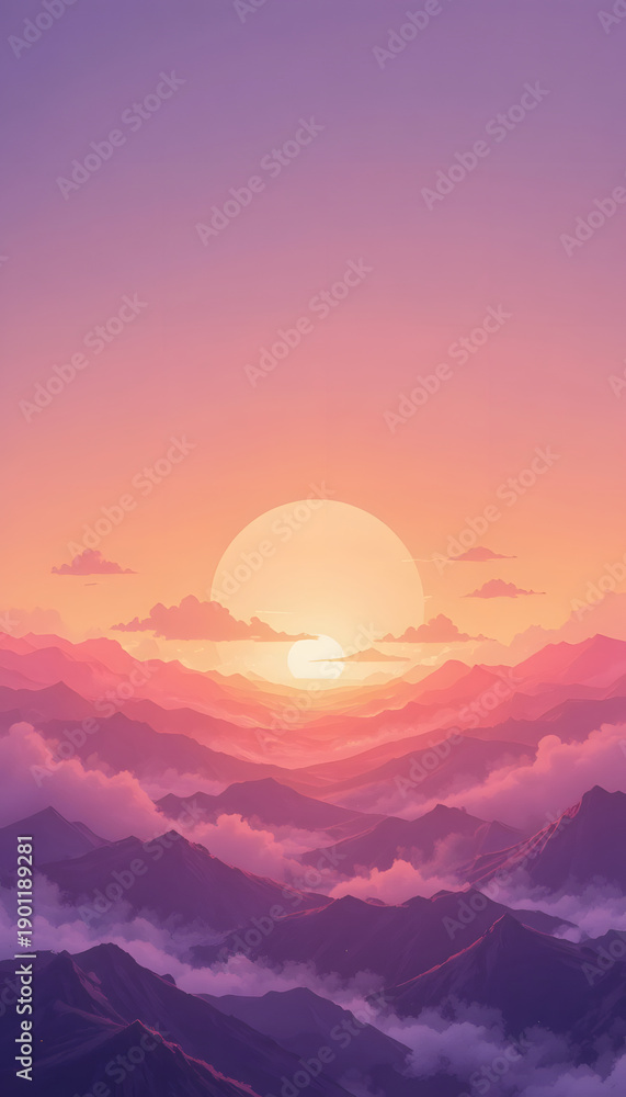 Obraz premium sunset over mountains