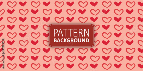 Seamless repeating heart pattern background with red love symbols