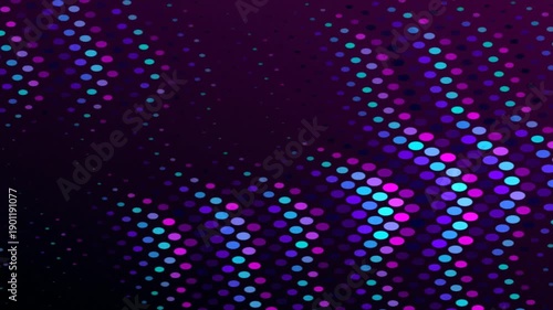 Abstract design featuring colorful dots creating a dynamic pattern on a dark background