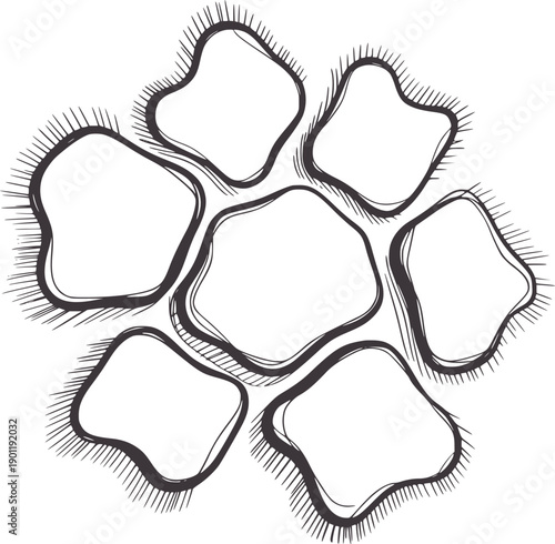 Abstract black and irregular polygonal cluster with spiky edges