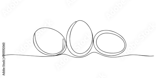 Easter egg continuous one line art drawing of minimalist egg symbol vector illustration, Egg line art. Continuous one line drawing of a single egg shape. Minimal black and white graphic. Simple outlin