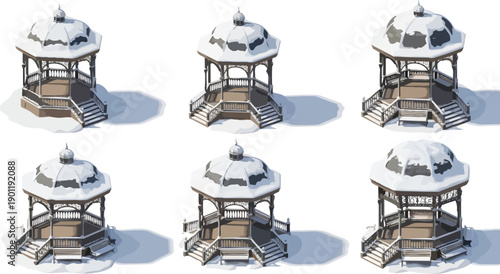 snowy gazebo