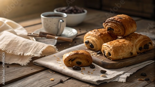 Fresh Pain au Chocolat in French Boulangerie | Classic Chocolate Croissant Pastry