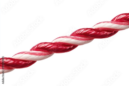 Wallpaper Mural Close-up of a diagonal, twisted rope with alternating red and white strands, isolated Torontodigital.ca