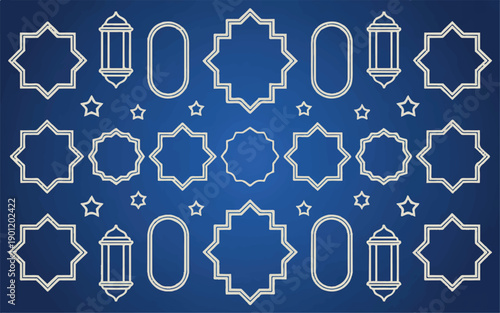Jewish symbols set flat design vector illustration with menorah star of david and torah scroll on blue gradient background