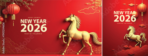 Elegent lunar new year background, Chinese new year background design for social media template
