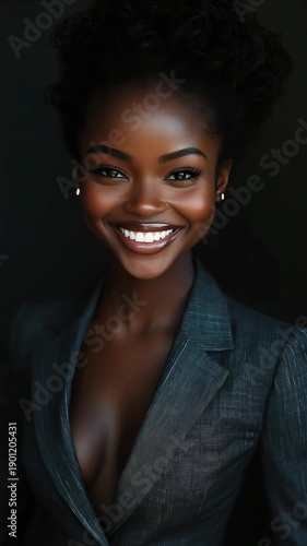 Wallpaper Mural Model poses in a stylish outfit while showing confidence and grace against a dark background Torontodigital.ca