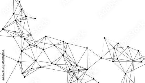 Dynamic abstract network mesh background with colorful connected nodes and geometric lines representing digital communication, big data connections, and futuristic technology structure design.