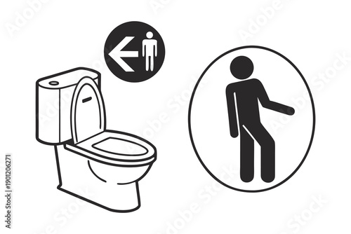 toilet icon icon set silhouette editable symbol on white background