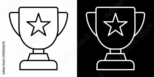  Trophy  White Icon Set Design 