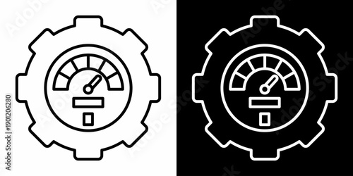 Performance White Icon Set Design 