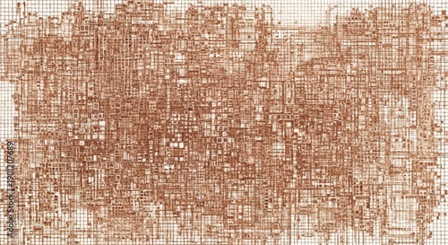 Pixelated Brown and Beige Digital Pattern.