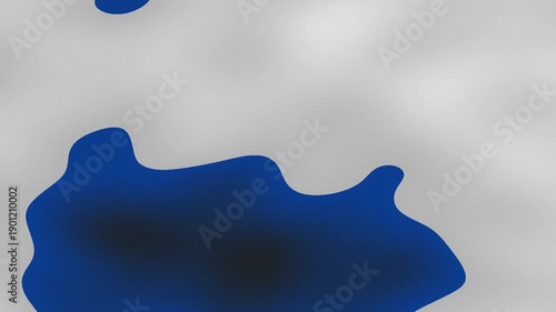 A smooth, flowing fabric with abstract blue shapes against a light gray background