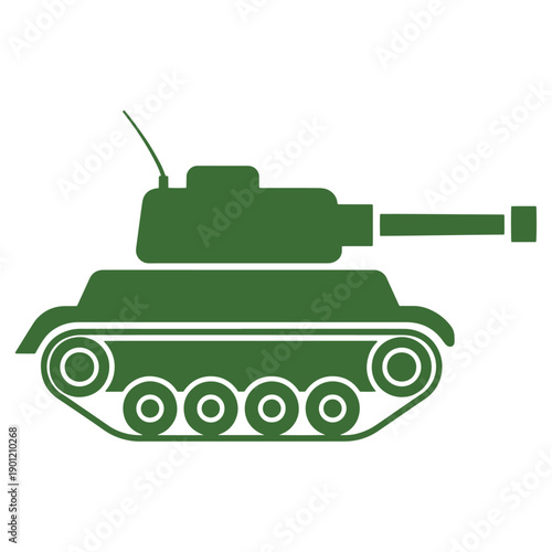 Tank vector illustration military vehicle silhouette icon isolated on a white background