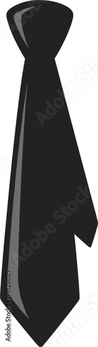 Simple vector illustration of a black formal necktie for business attire and professional fashion concepts।