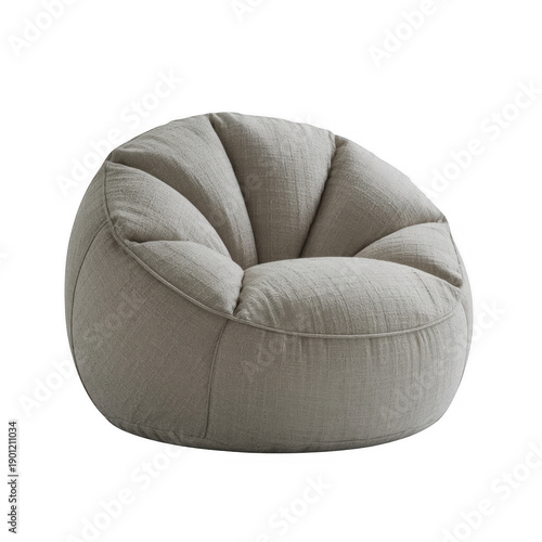 Cream beanbag chair furniture home isolated on a transparent background