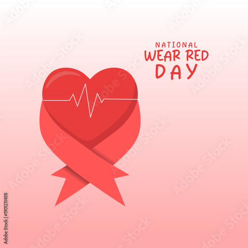 vector graphic of National Wear Red Day ideal for National Wear Red Day celebration