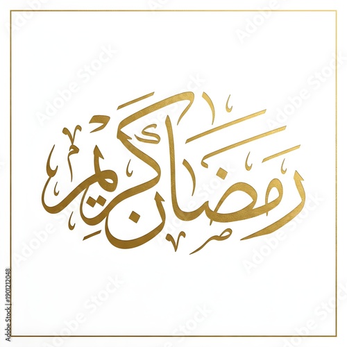 Wallpaper Mural Elegant Gold Arabic Calligraphy Ramadan Kareem on White Background.  Torontodigital.ca