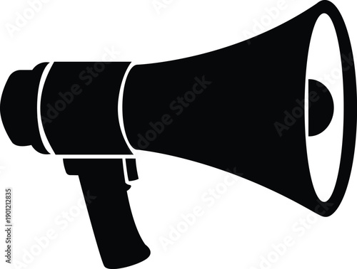 Cutout silhouette of a megaphone