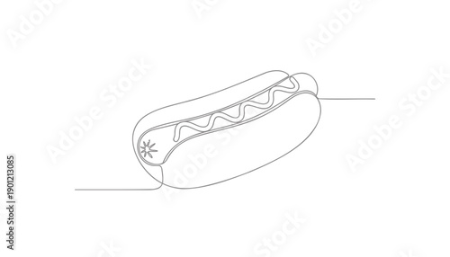 Vector illustration of a hot dog with condiments, isolated on transparent background, png