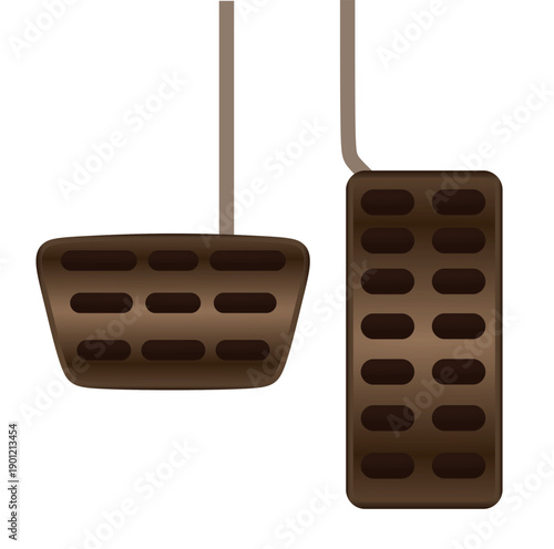 Brown car pedals. vector illustration