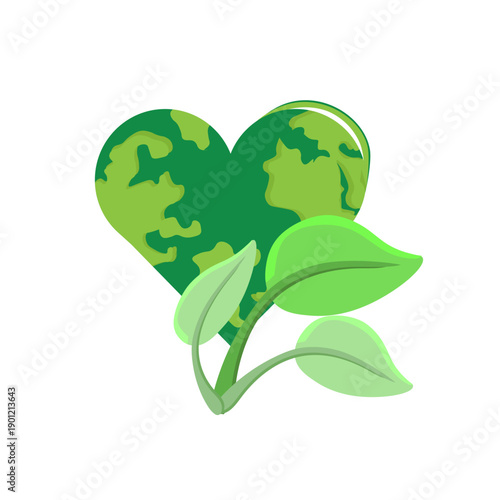 Eco energy icons set heart sprout house electric car vector