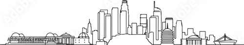 Los Angeles City Skyline outline Vector