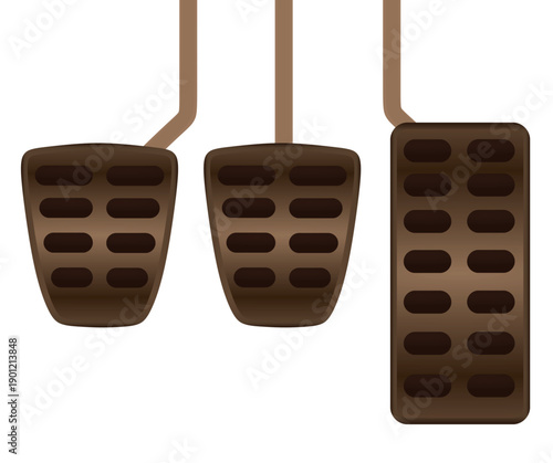 Brown car pedals. vector illustration