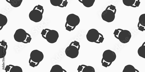 kettlebell icon seamless pattern. gym equipment seamless pattern. kettlebell in monochrome style. ideal for sports designs packaging apparel and fitness branding