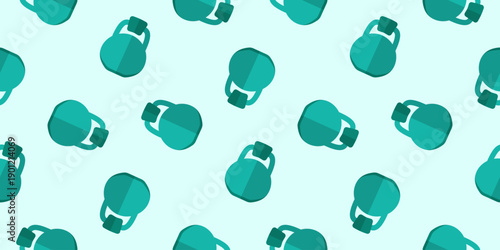 kettlebell icon seamless pattern. gym equipment seamless pattern. kettlebell in flat style. ideal for sports designs packaging apparel and fitness branding