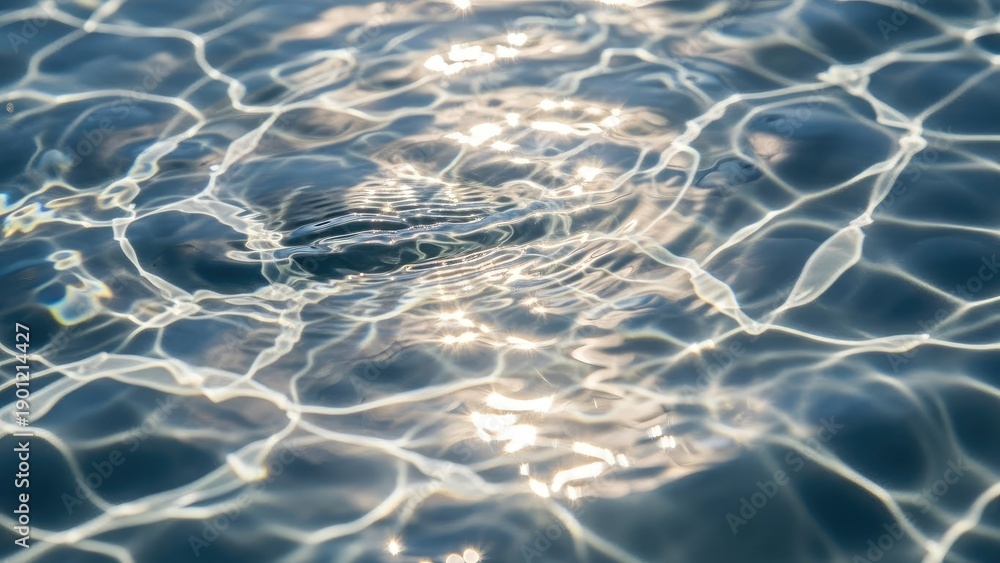 Fototapeta premium Sunlight dancing on water, forming abstract patterns, creating calming, serene, and reflective natural abstract art, clear, bright, and refreshing