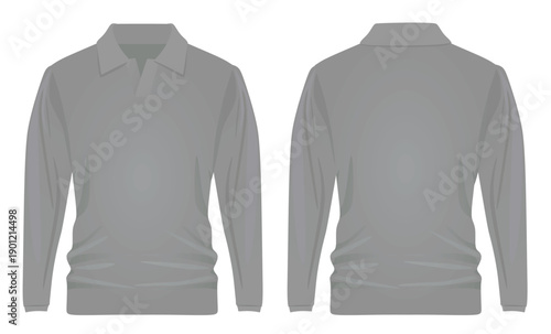 Grey long sleeve t shirt. vector illustration