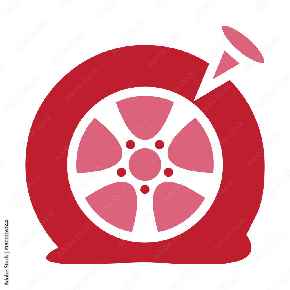 Obraz premium Flat Tire Puncture
