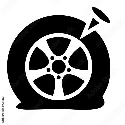 Flat Tire Puncture Icon