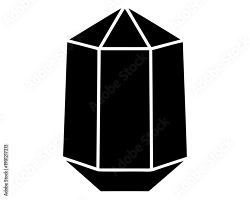 Monochromatic Black and White Image Depicting a Geometric Crystal Formation