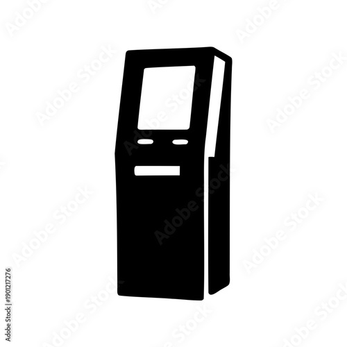 Illustration of an ATM machine for financial transactions and banking services