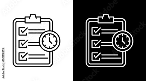 Planning White Icon Set Design