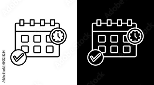 Scheduling White Icon Set Design