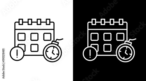 Deadline  White Icon Set Design