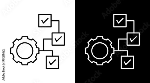 Task Dependency  White Icon Set Design
