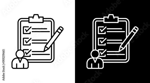 Time Management White Icon Set Design